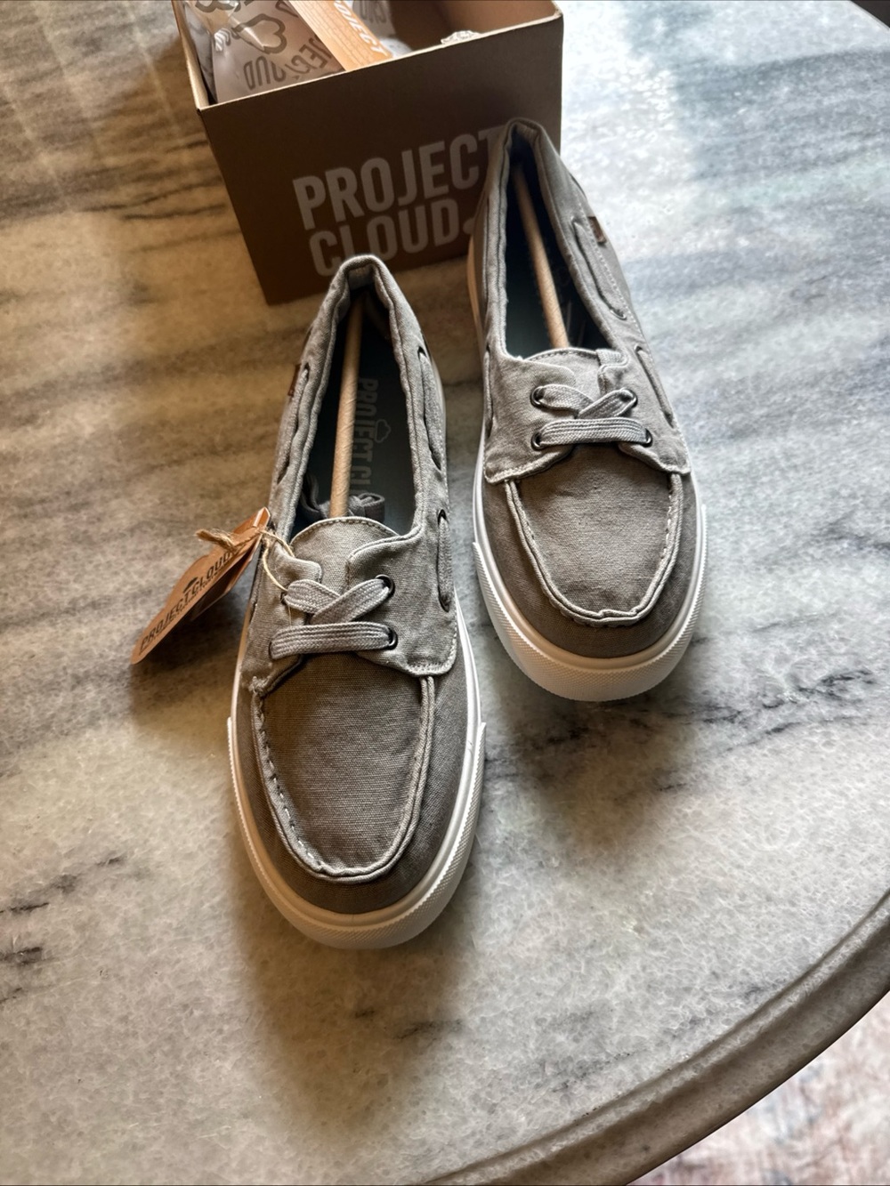 Project Cloud Women’s Gray Canvas Moccasins — Slip-On Comfort